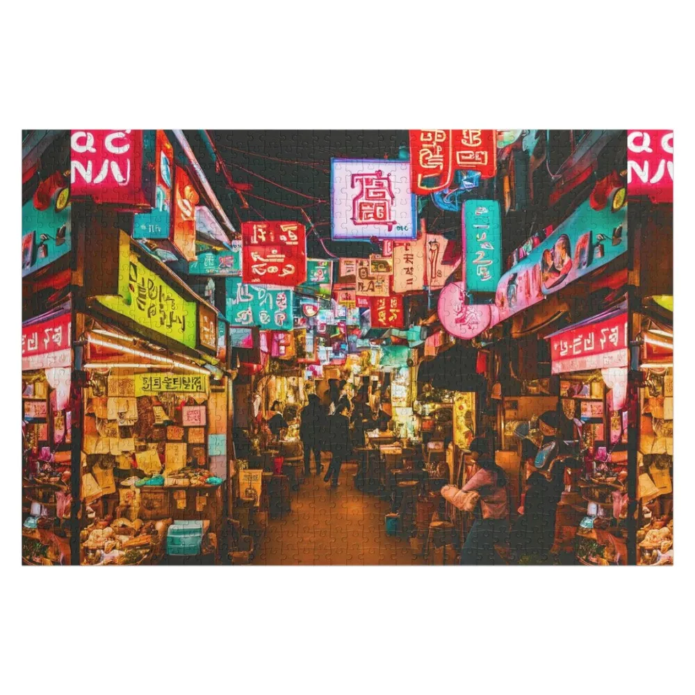 

ITAEWONRO STREET SHOPPING Jigsaw Puzzle Custom Gifts Personalized Wooden Name Diorama Accessories Woods For Adults Puzzle