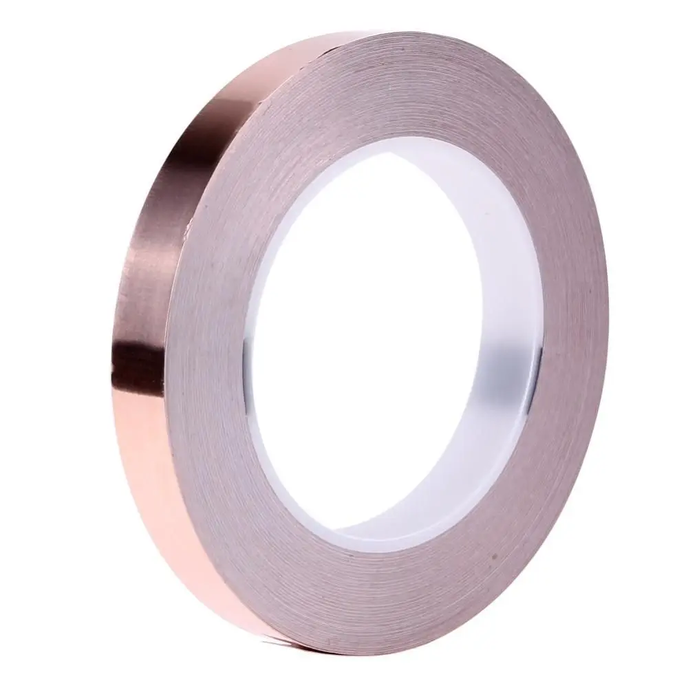10/20m Single Side Conductive Copper Foil Tape Adhesive EMI Shielding Heat Resist Repair Tape Anti-static 10mm 15mm 20mm
