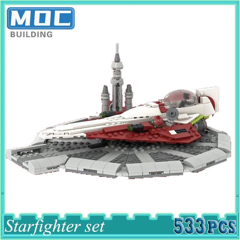 Movie Series Obi-Wans Starfighter Space Set MOC Building Block DIY Assembly Technology Bricks Model Puzzle Collection Toys Gifts