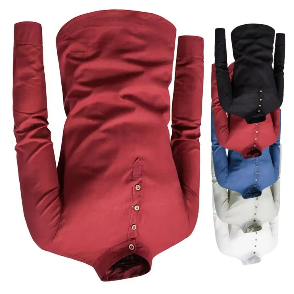 

2025 деловая рубашка с воротником-стойкой против морщин, тонкий формальный дышащий осенний топ для работы, быстросохнущая официальная мужская деловая рубашка