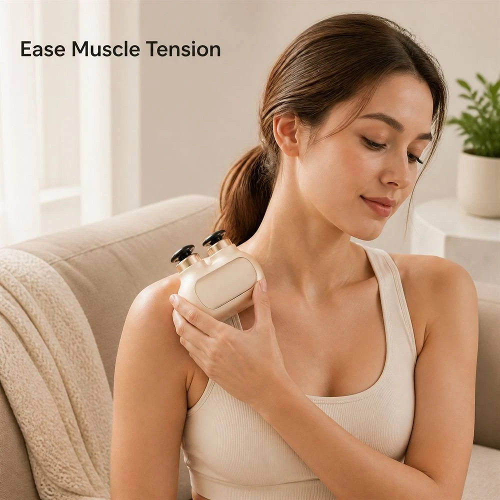 mini Massage Gun Fascia Machine Face Neck Shoulder Massager Muscle Relaxation Vibrating Deep Tissue Relive Fatigue