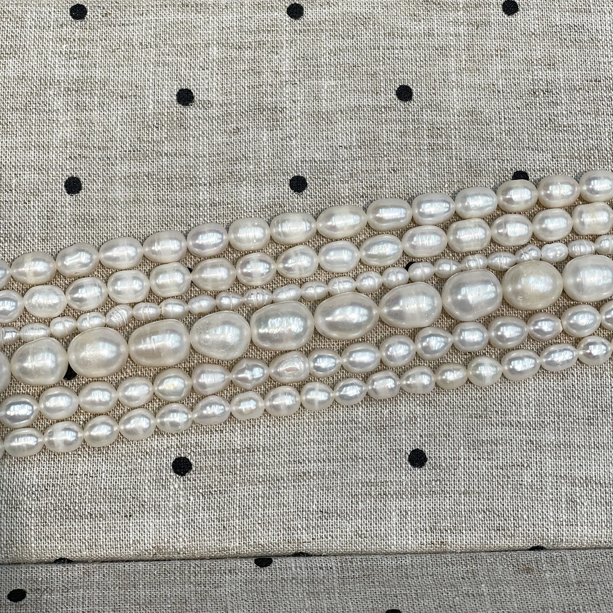 Rice Natural Freshwater  Pearl String Necklace Semi-Finished Materials DIY Jewelry Accessories Gift Women 2/3/4/5/6/7/8/9/10mm