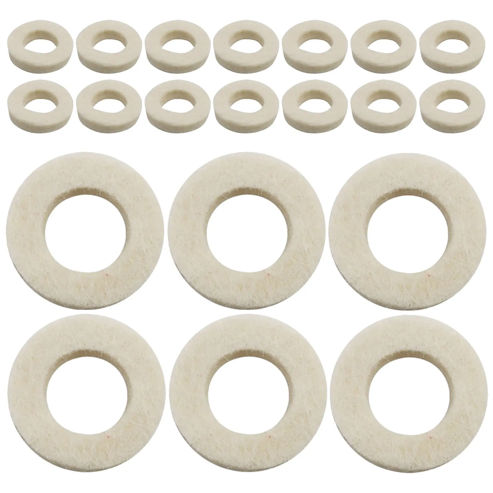 20Pcs Trumpet Valve Felt Pads 0.71x0.71x0.12in Soft Touch Response Noise Reduction Replacement Parts for Brass Instrument Repair