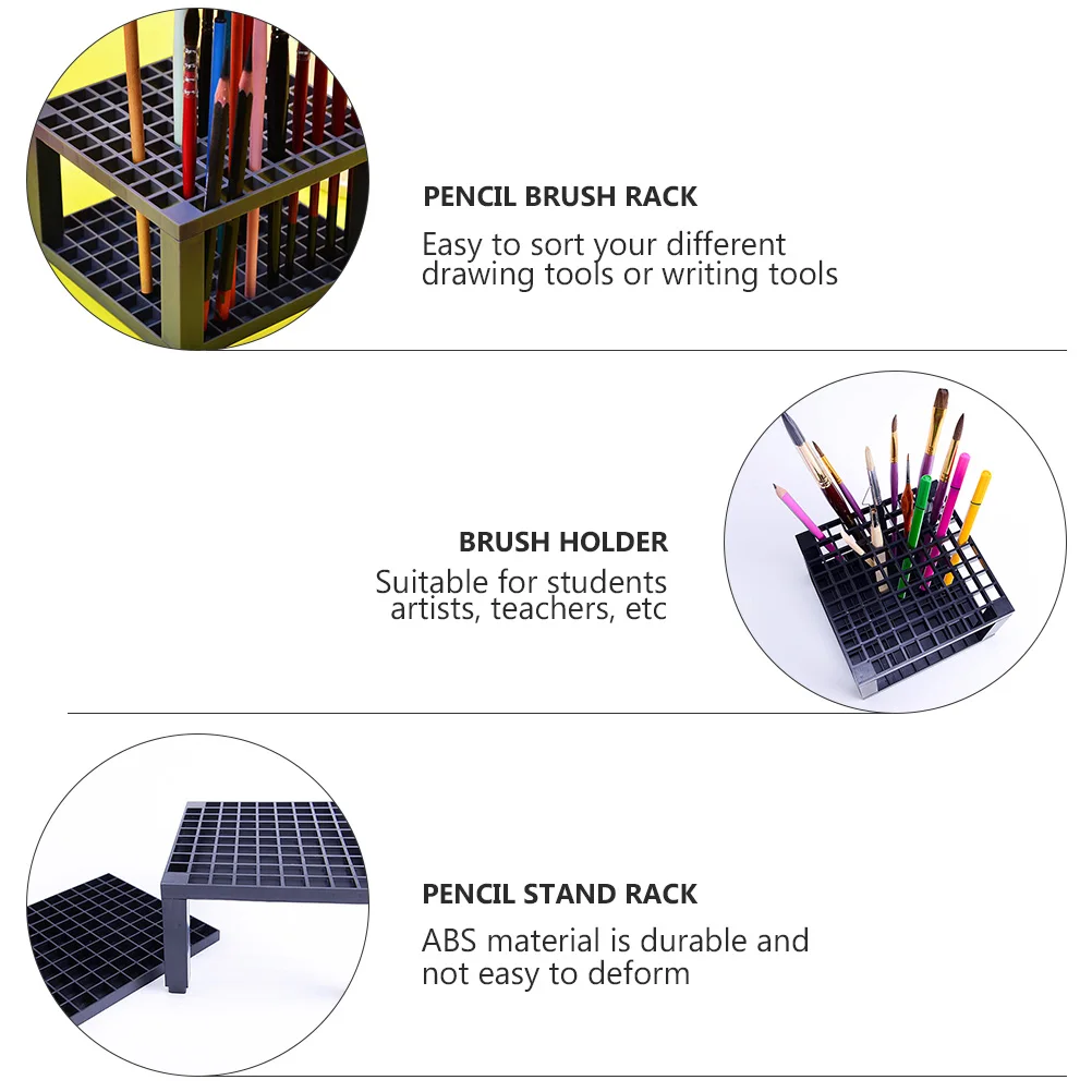 

96 Hole Holder Storage Box Desk Pencil Organizer Brush Rack Abs Material Easy Assembly Space Saving For Students Artists