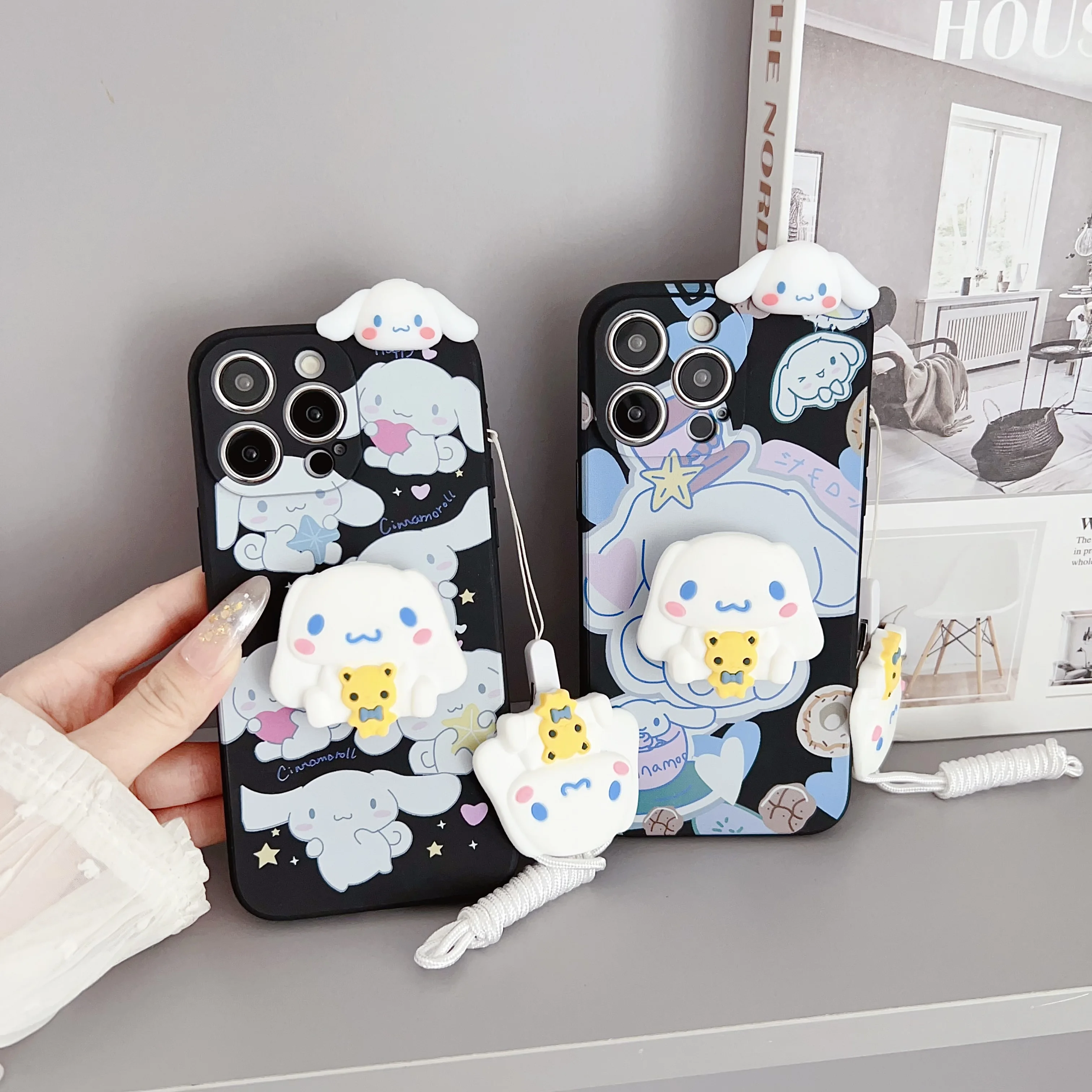 Casing Samsung Galaxy A04 A04s A05 A05s A34 A24 A54 A14 A15 A25 A35 A55 Baby Cinnamoroll dengan tali pemegang