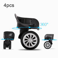 4pcs/set Replacement Luggage Suitcase Wheels Swivel Dual Roller Swivel Wheel Black Suitable For Bags Luggage Trolley Case