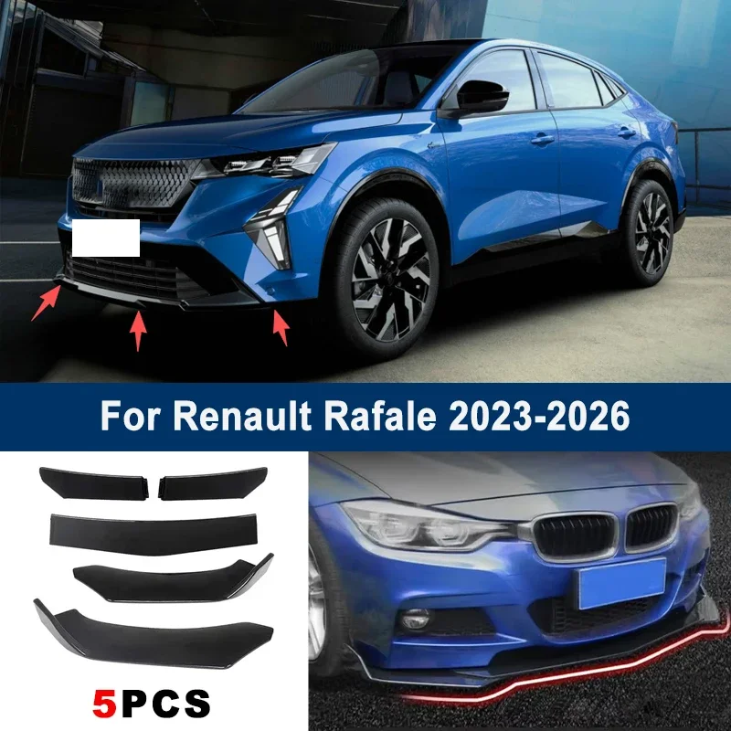 For Renault Rafale 2023-2026 model, adjustable 5PCS front bumper lip spoiler protection decorative kit, car body kit