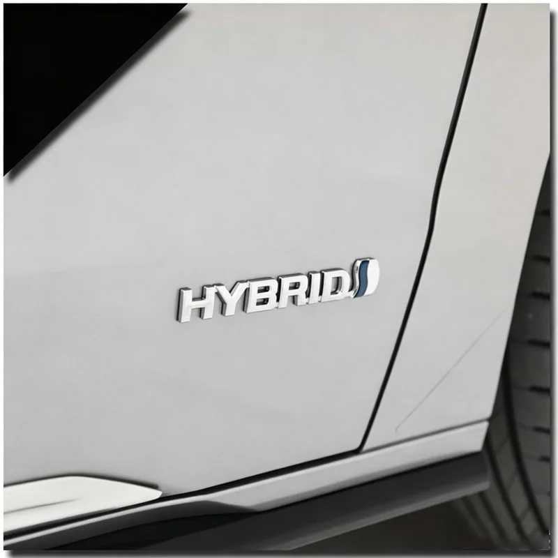 3D HYBRID Car Emblem Badge - Metal Rear Trunk Side Fender Sticker for Toyota Camry Corolla RAV4 Sienna - 15.2cm/13.3cm