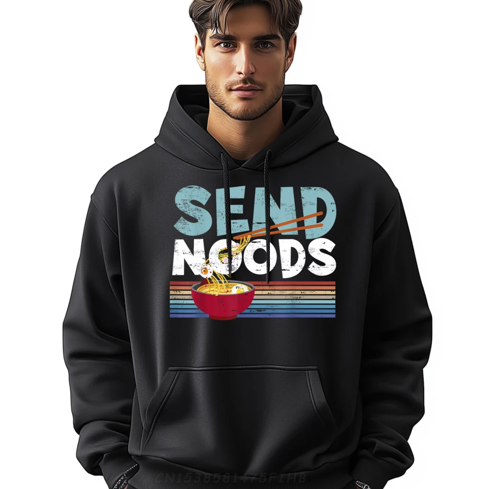 

Love Noods Send Noodles Joke Ramen Fan Red And Black Graphic Hoodie Casual Everyday Mens Hoodie Easter Sunday