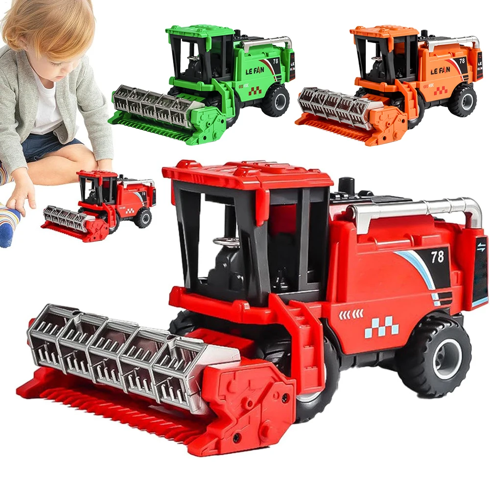 Friction Powered Combine Harvester Farm Toys Push and Go Cars Toy Agricultural Vehicles Toys for Kids Christmas Birthday Gift