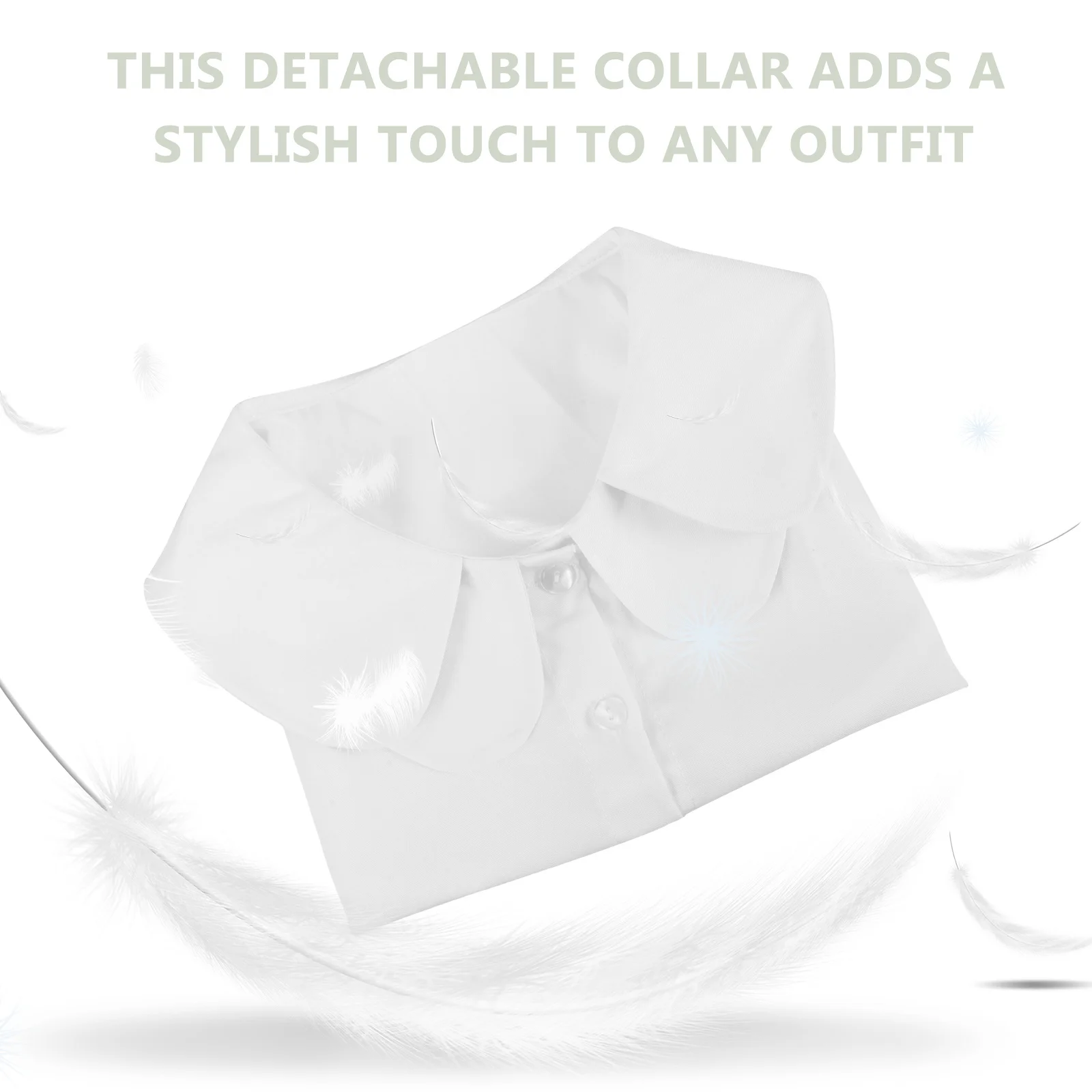 Collar falso blanco para mujer, camisa sintética desmontable, inserto de doble capa, cuello redondo, accesorio de blusa, medio cuello Dickey para