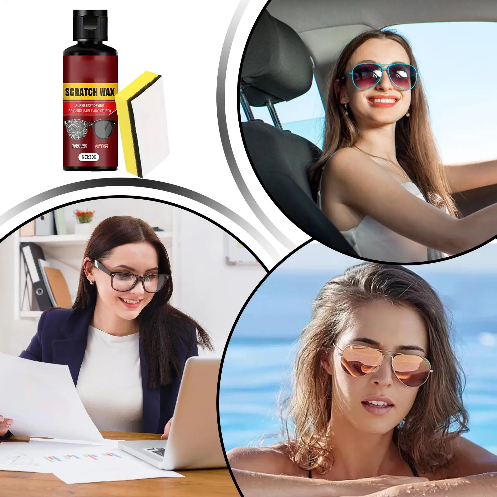 عدسة مزيل الخدوش نظارات الزجاج الأمامي خدش إصلاح السائل لطيف النظارات تنظيف السائل لنافذة النظارات الشمسية الزجاج الأمامي