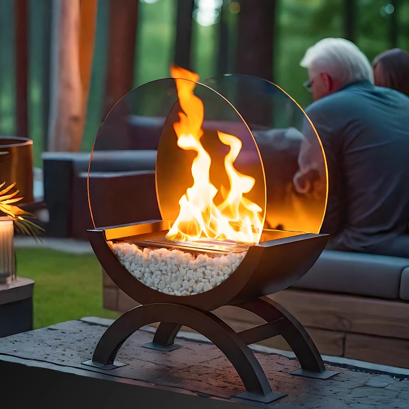 

decoration living room view flame alcohol fireplace villa courtyard homestay indoor outdoor bonfire