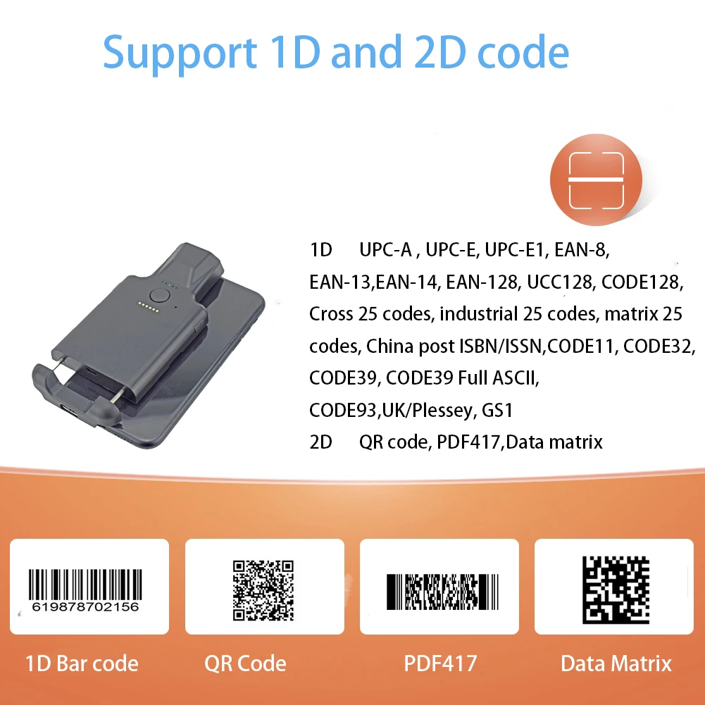 Imagem -02 - Suporte do Telefone Bluetooth 2d para Barcode Scanner Spp e Hid Interface Barcode Scanner