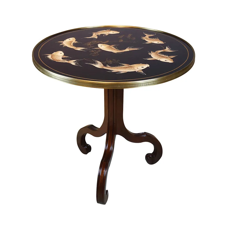 

British rich corner several solid wood painted round several neoclassical high-end villa mansion furniture