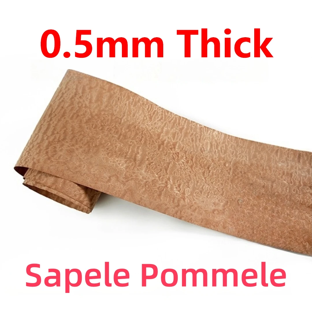 

0.5mm Thick Natural Pommele Sapele Wood Veneer for Furniture Surfacing, Wall Cladding, Cabinet Fronts Architectural Detailing