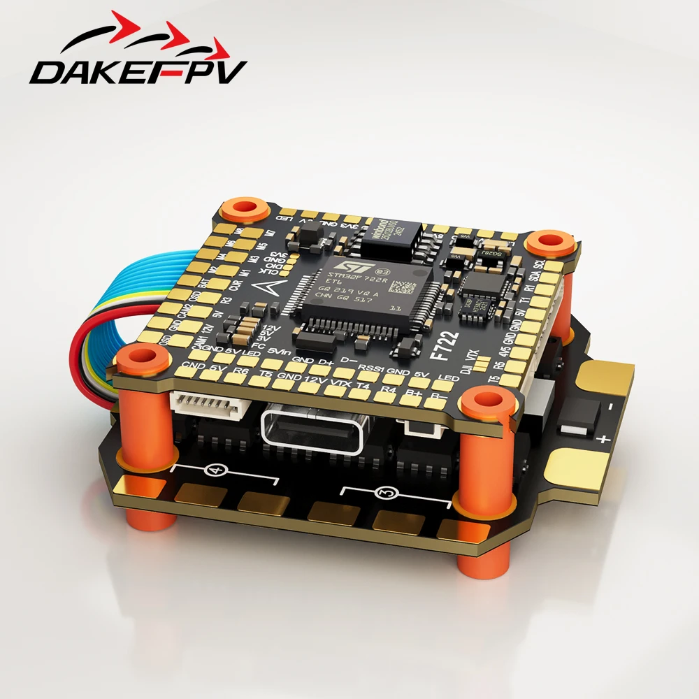 DAKEFPV F722 60A Stack ICM42688P F722 وحدة تحكم في الطيران BLHELI_S 60A 4in1 ESC 30.5X30.5mm 3-8S لأجزاء طائرات بدون طيار FPV حرة