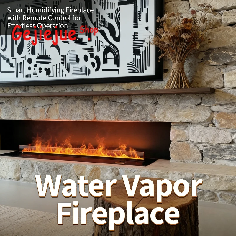 

Умный домашний камин, современный электрический камин с 3D туманом и реалистичным пламенем и увлажнителем, звуковой камин с потрескавкой древесины