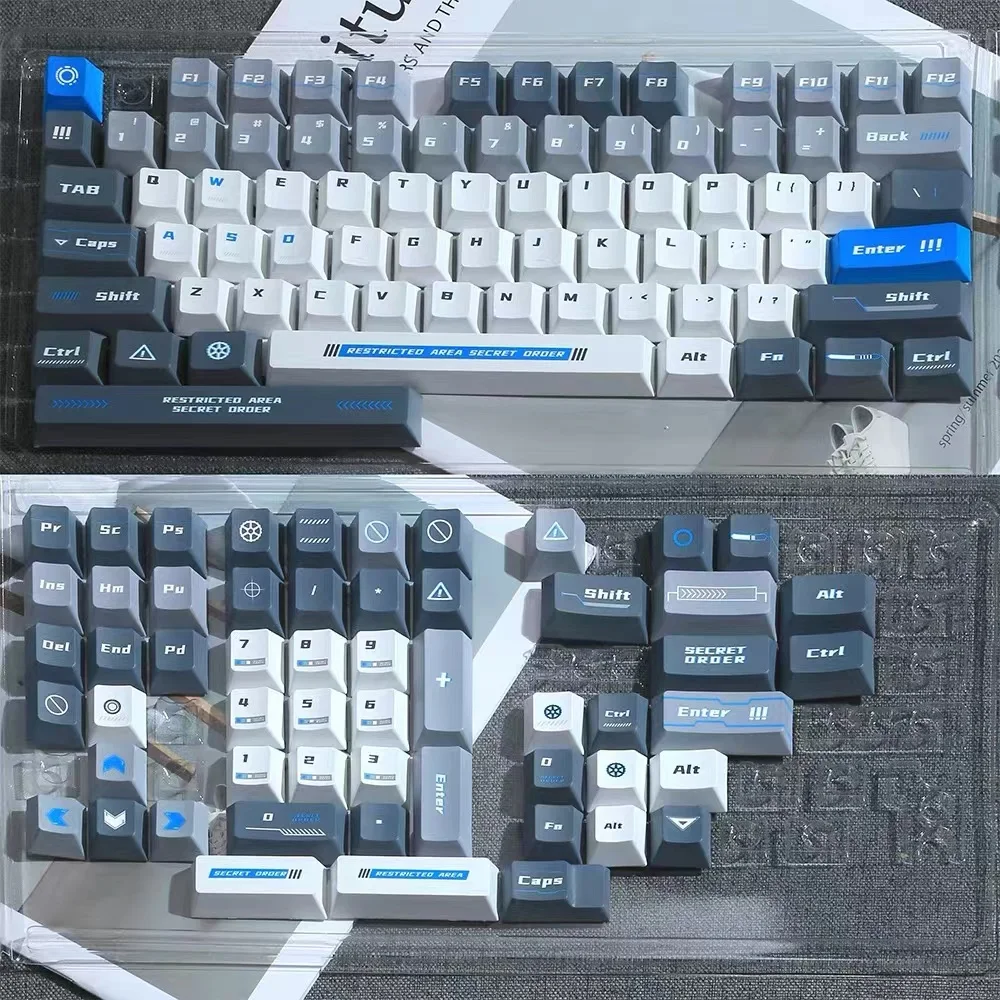 

Secret code theme keycaps PBT heat sublimation original factory height simple style suitable cross-axis mechanical keyboard