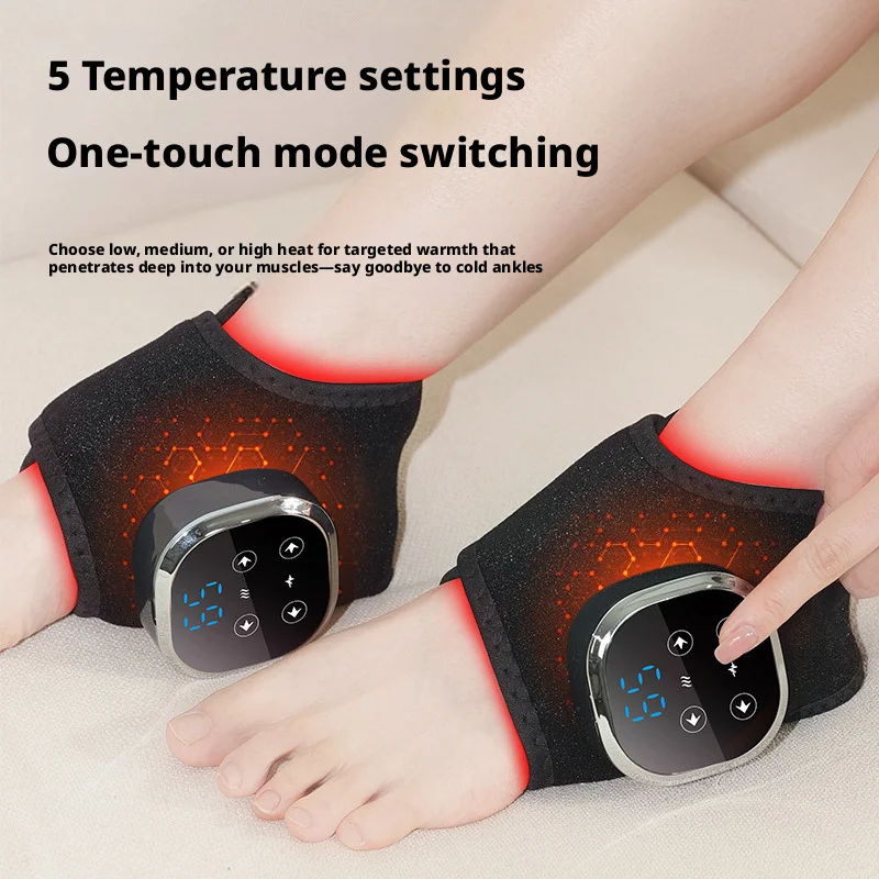 SHINEKNOT Red Light Therapy Foot Wrap Heat Therapy Vibration Massage Far-Infrared Heat Therapy Easily Portable Wireless Design