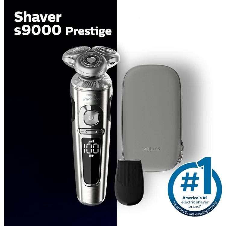 S9000 Prestige Rechargeable Wet & Dry Shaver with Precision Trimmer and Premium Case, SP9820/87