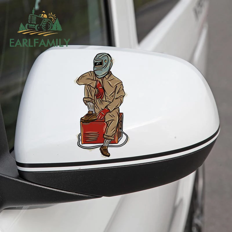 EARLFAMILY 13cm x 6.9cm for Welding Waterproof Car Stickers Caravan Motorcycle Laptop Decal Vinyl Car Accessoires Sunscreen