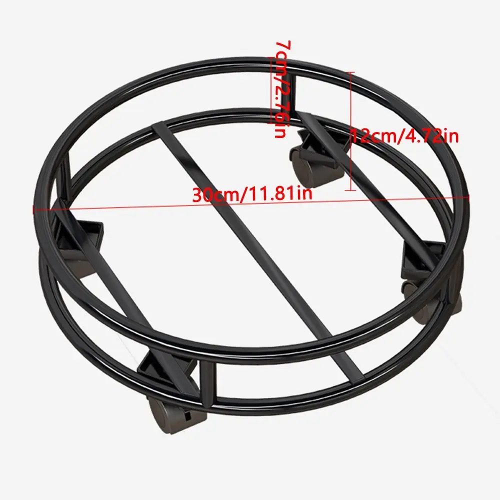 Suporte para vaso de plantas, construção resistente, móvel, com tampa, redondo, silencioso, com rodas, suporte para vaso de flores, uso ao ar livre