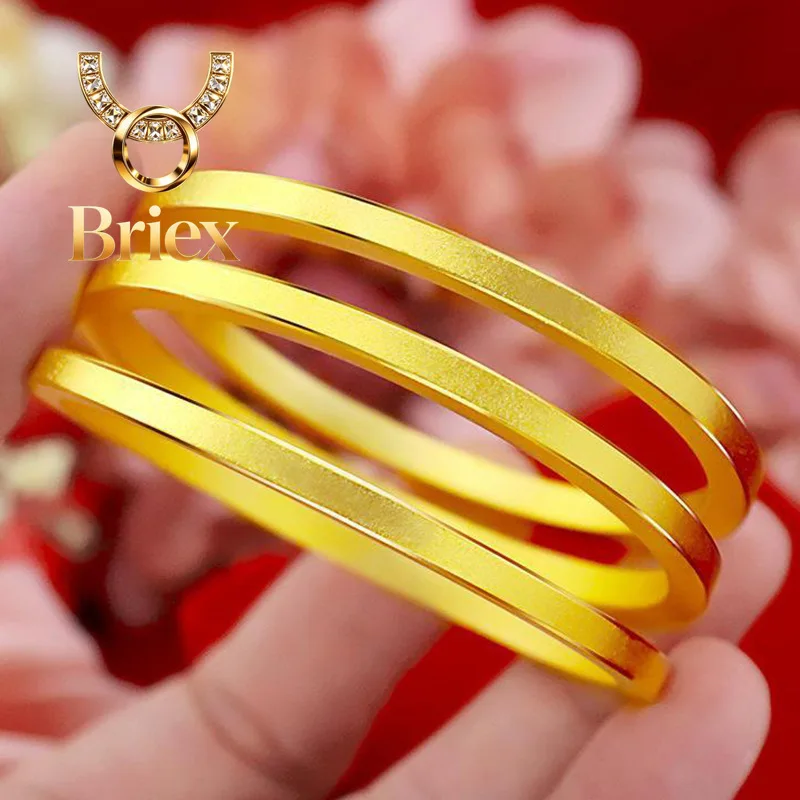 Briex Jewelry Women's 24K Gold AU999 Square Heritage Bracelet | Geometric minimalist design, professional yet charming for work