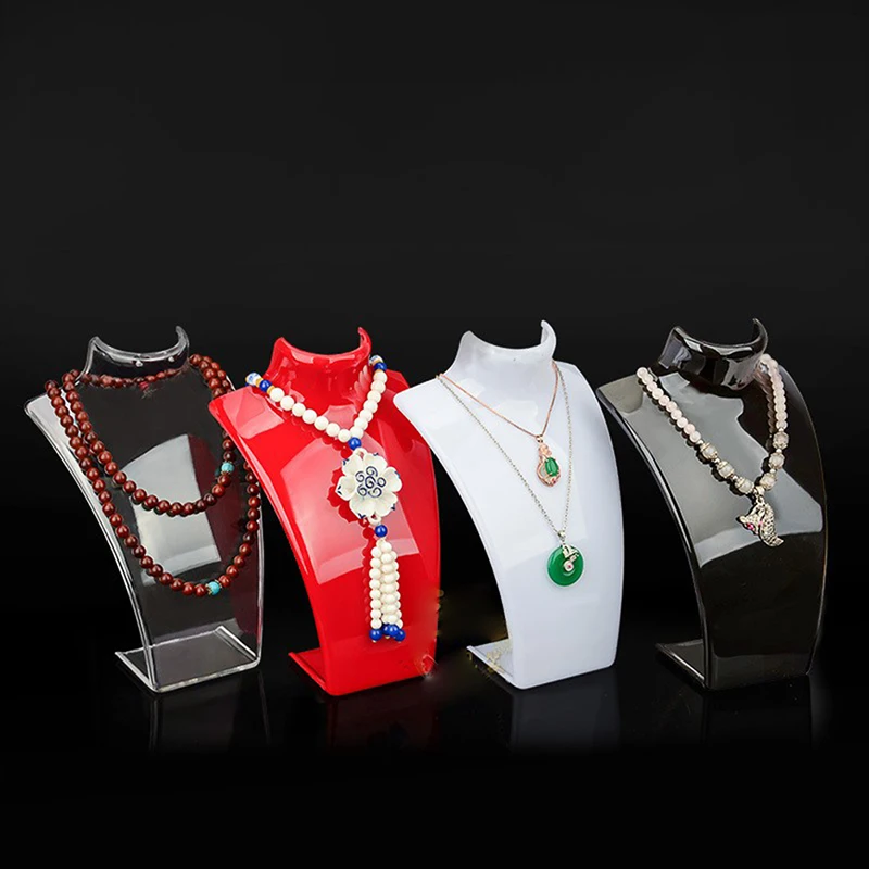 

4 Colors Acrylic Mannequin Necklace Jewelry Display Holder Earring Display Shelf