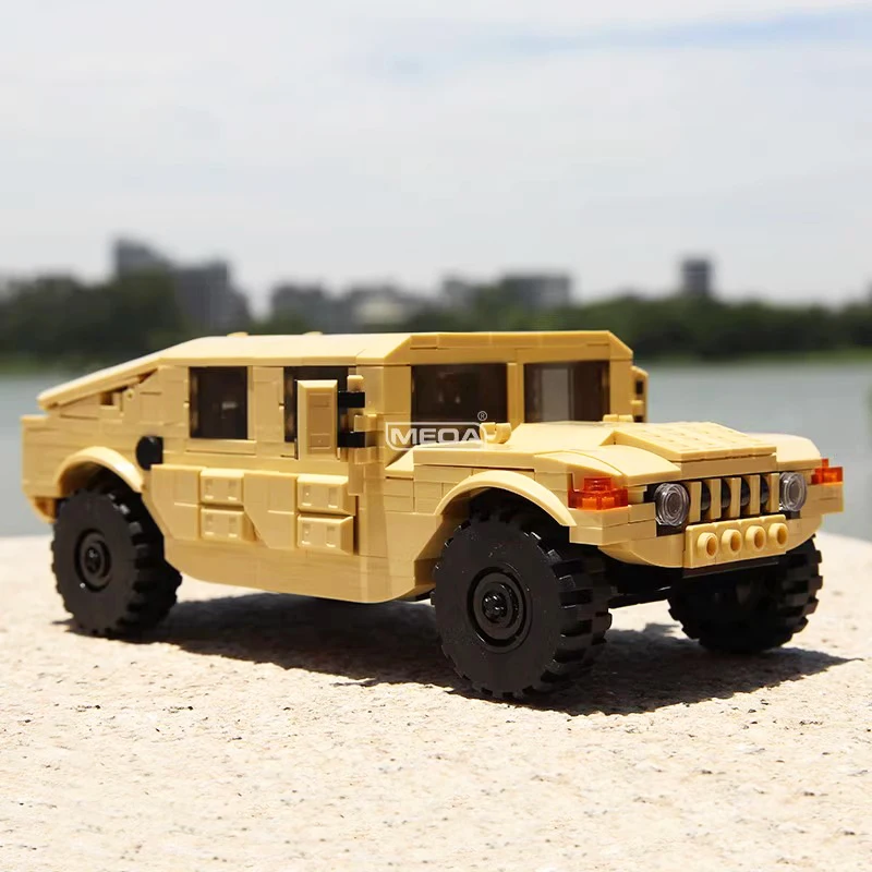 

MOC US Military H1 Внедорожный автомобиль Строительный блок 510 шт. WW2 Армейский гоночный автомобиль Набор кирпичей Модель Детские рождественские подарки Игрушки