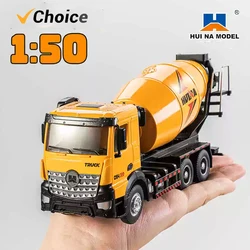 Huina 1737 1/50 Semi-alloy Die-cast Concrete Mixer Truck Static Model Simulation Engineering Construction Cement Vehicle Toys