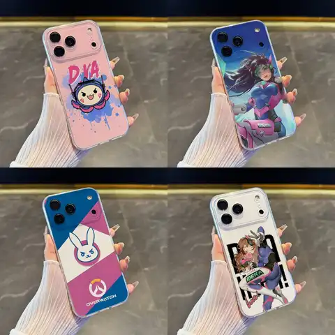 O-Overwatch D Va Phone Case For iPhone 17,16,15,14,13,12,11 Pro,Max,Plus,X,XS,XR,SE4,E Mini Transparent Soft Cover