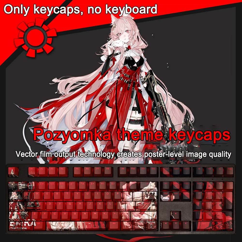108 Keys Keycaps Arknights Invincible Nearl Keycap PBT Dye Subbed Cherry Backlit Keycap Anime Key Caps For ANSI 61 87 108 Layout