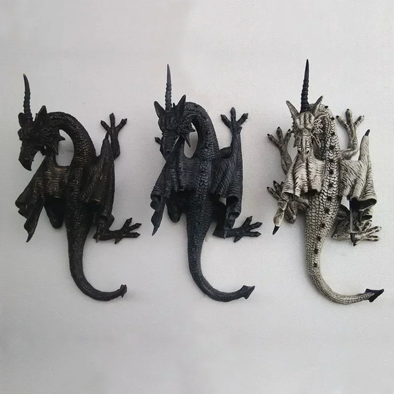 

Looking Back Black White Flying Dragon Sculpture Garden Home Decoration Arts Ornaments Dragon Resin Statue Room Decoration Gifts