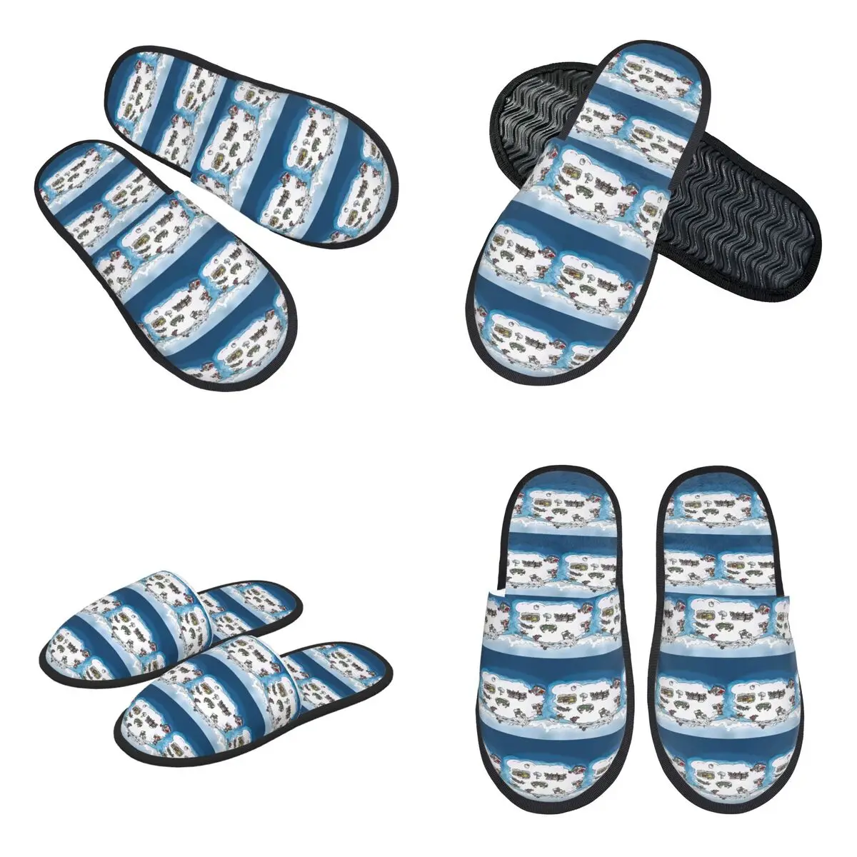 Custom Club Penguin M Slippers Memory Foam Warm Soft Women House Slipper Bedroom Cozy Shoes