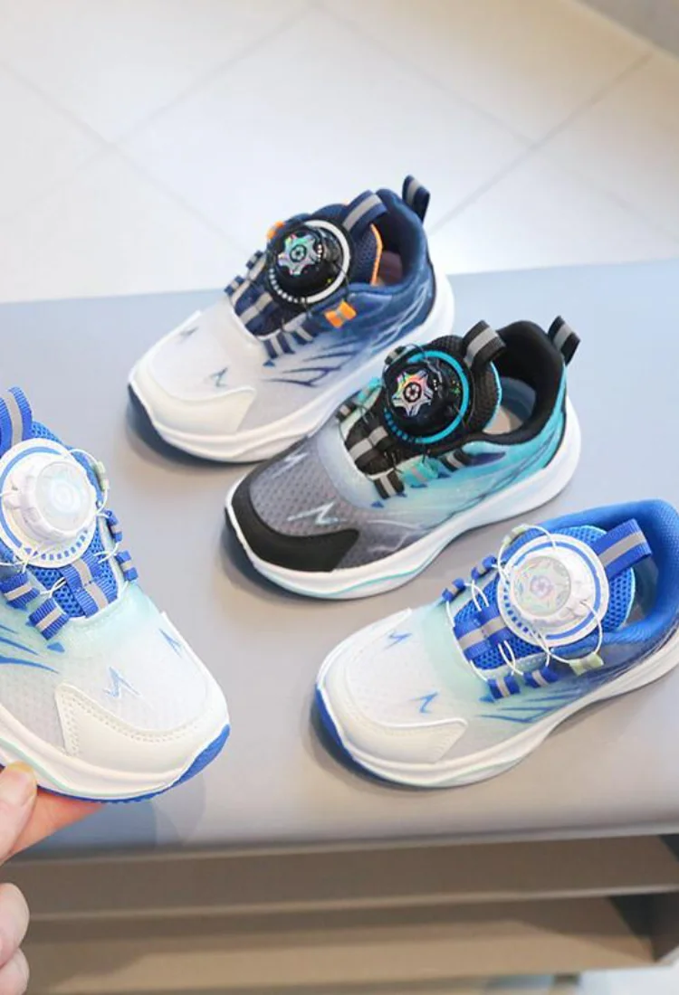 

Kawaii Casual Shoe Children S Shoes Sports Mesh Shoes Soft Sole Boys Girls Baby Spring Autumn Running Rotating Button 2026 New