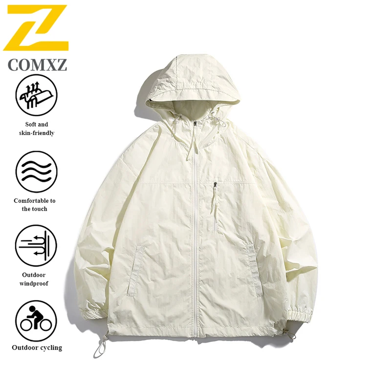 EIAO خمر النمط الأمريكي الأشعة فوق البنفسجية حماية هوديي سترة زوجين UPF50 + فضفاضة تناسب معطف الشمس للمواعدة في المناطق الحضرية في الهواء الطلق السفر 2025 #6