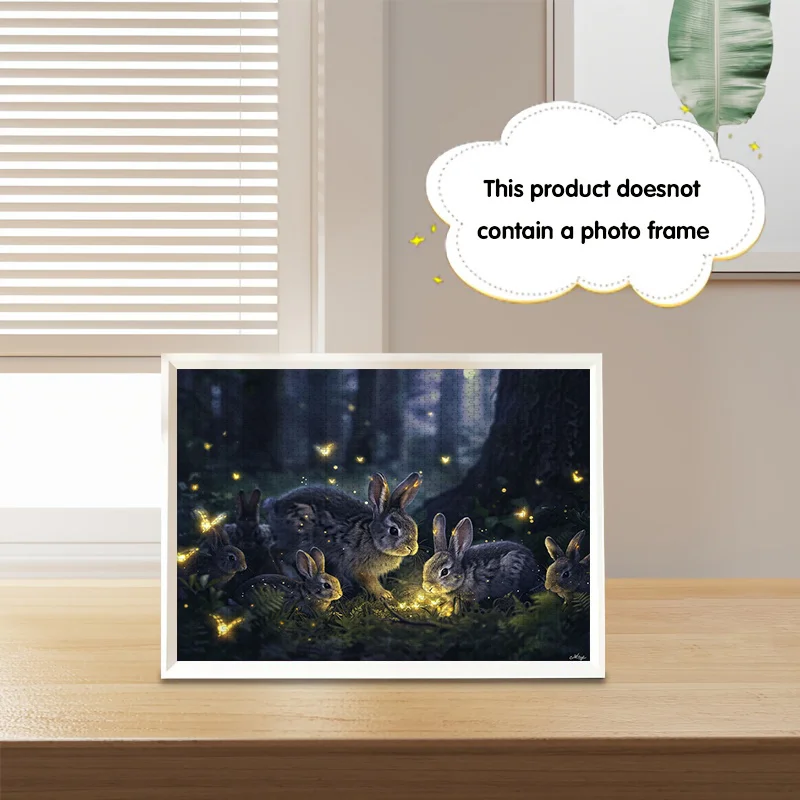 500 шт. мини-коробка-головоломка для взрослых с семейным дизайном кролика — устойчивая к царапинам, высокий уровень сложность для выращивания, домашних развлечений