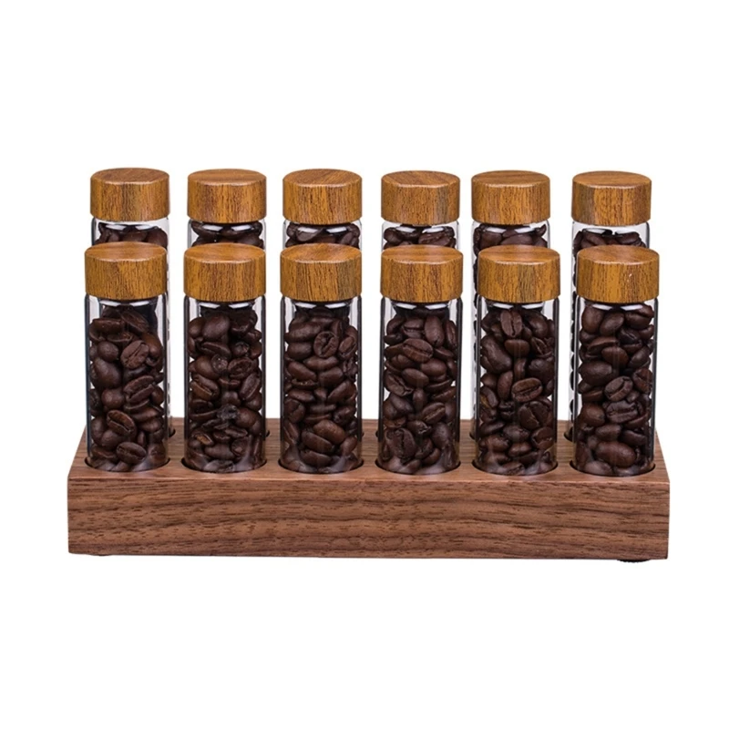 

Coffee Beans Storage Container Tube Display Rack Tea Bottle Glass Single Dose Espresso Accessory Coffeware Set Tool Gift 918D