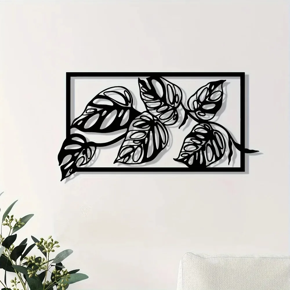 CIFBUY Metal Leaf Wall Art 3D Iron Sculpture Rustproof Nature Decor Rustic Outdoor Garden Home