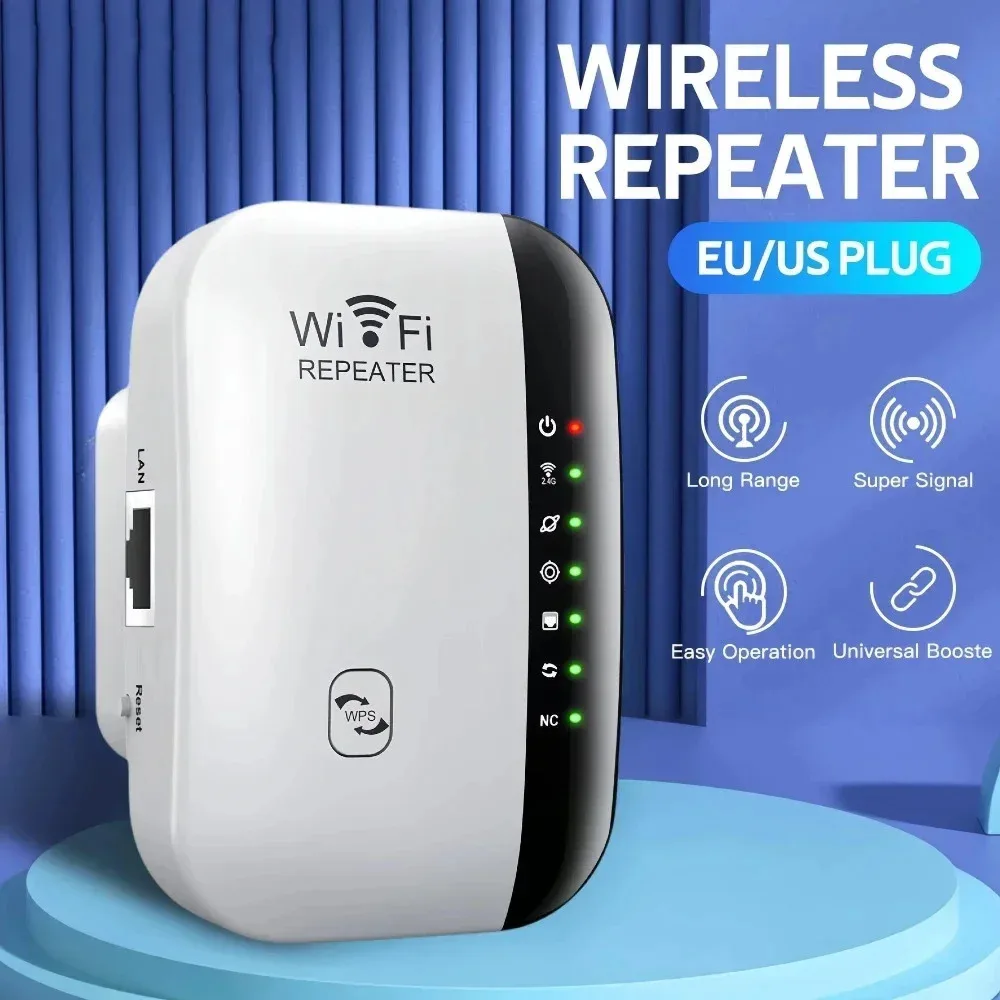300Mbps Wireless WIFI Repeater 2.4G Router High-Speed Expansion WiFi Signal Booster 802.11N Long Range WiFi Repeater & Extender