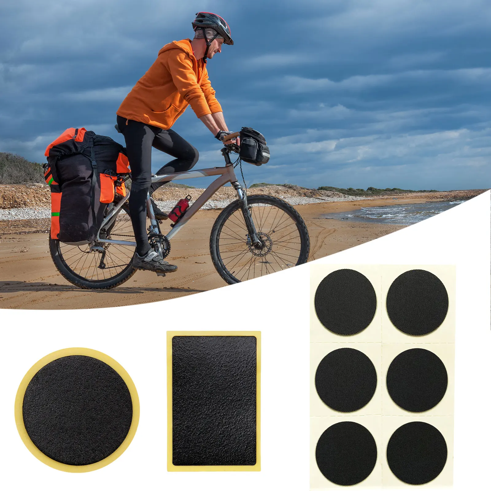 Bike Tube Tire Puncture Repair Patches Glue-Free Inner Tube Tires Repair for Mountain Bike Road Cycling Tire Repair Tool