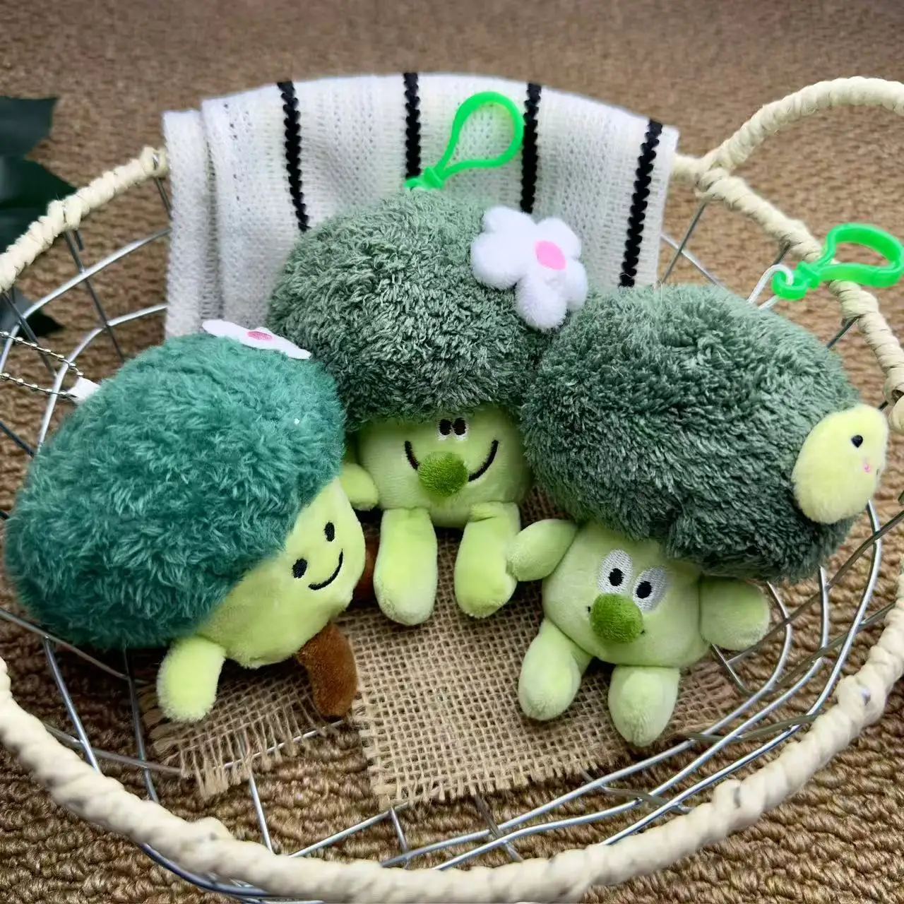 Internet Celebrity Creative Broccoli Plush Toy Small Pendant Keychain Vegetable Plush Doll Doll Machine Doll Gift