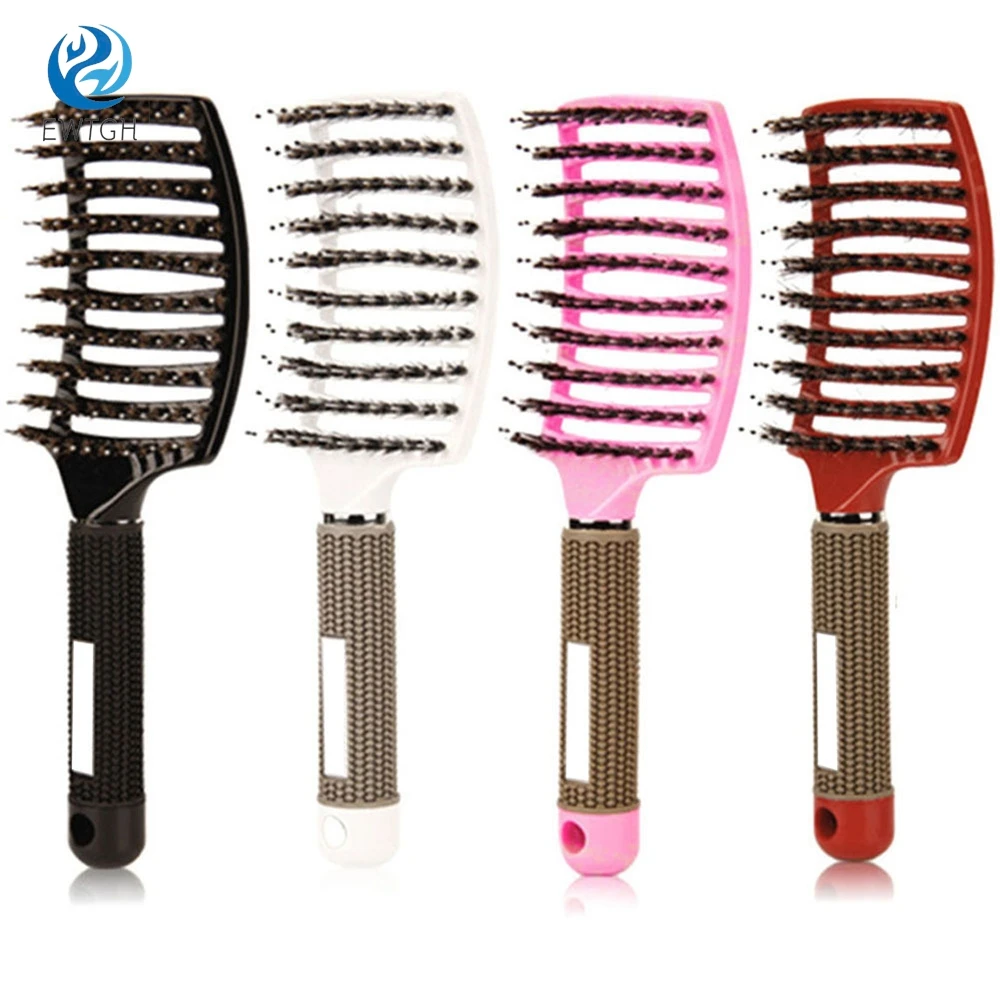 Hair Brush Hair Comb Detangling Hair Brush Bristle&Nylon Women Wet Massage Comb Curly Hairdressing Salon Styling Tools