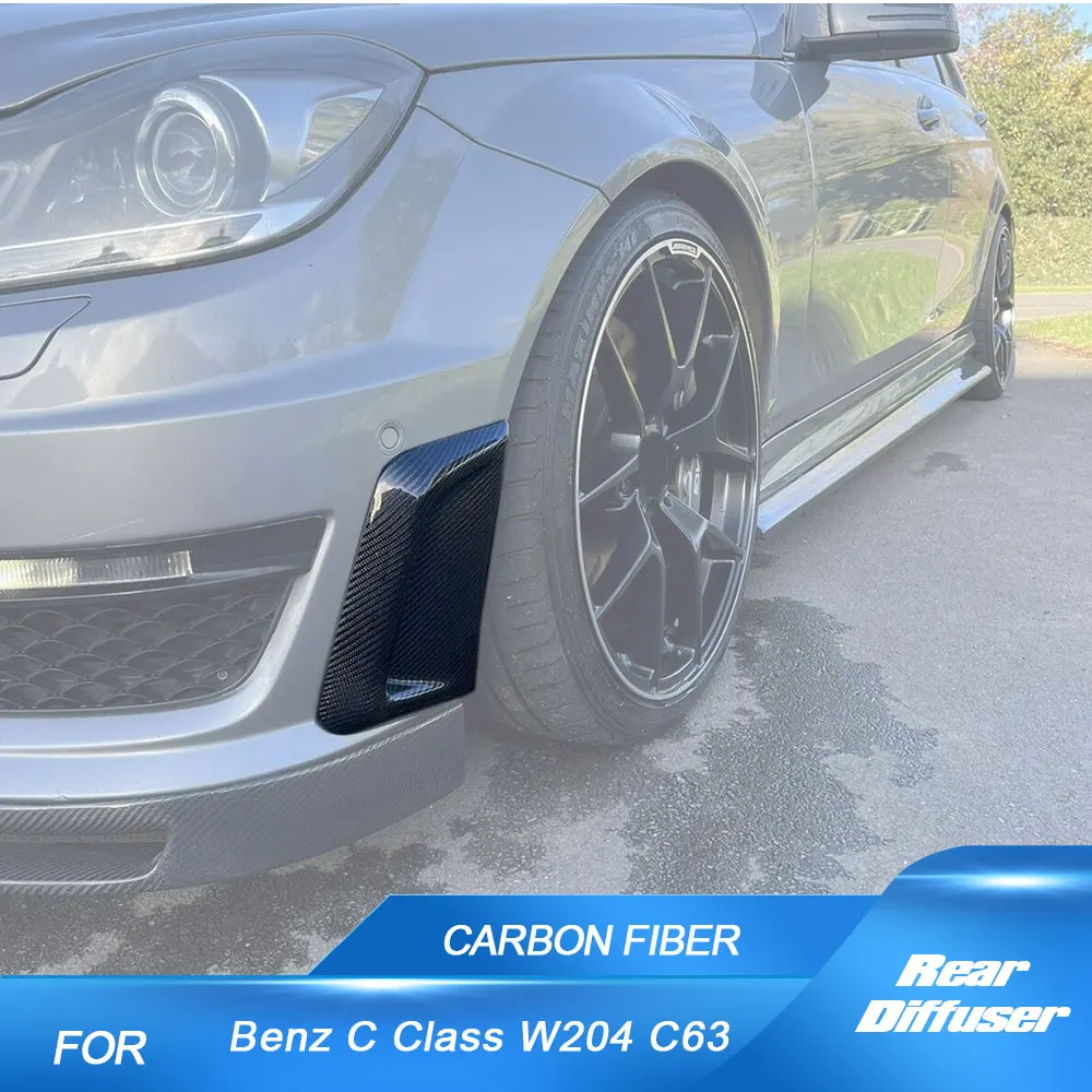 

for Mercedes-Benz C Class W204 C63 AMG 2012-2014 Side Front Canards Car Front Bumper Air Vents Covers Trims Carbon Fiber
