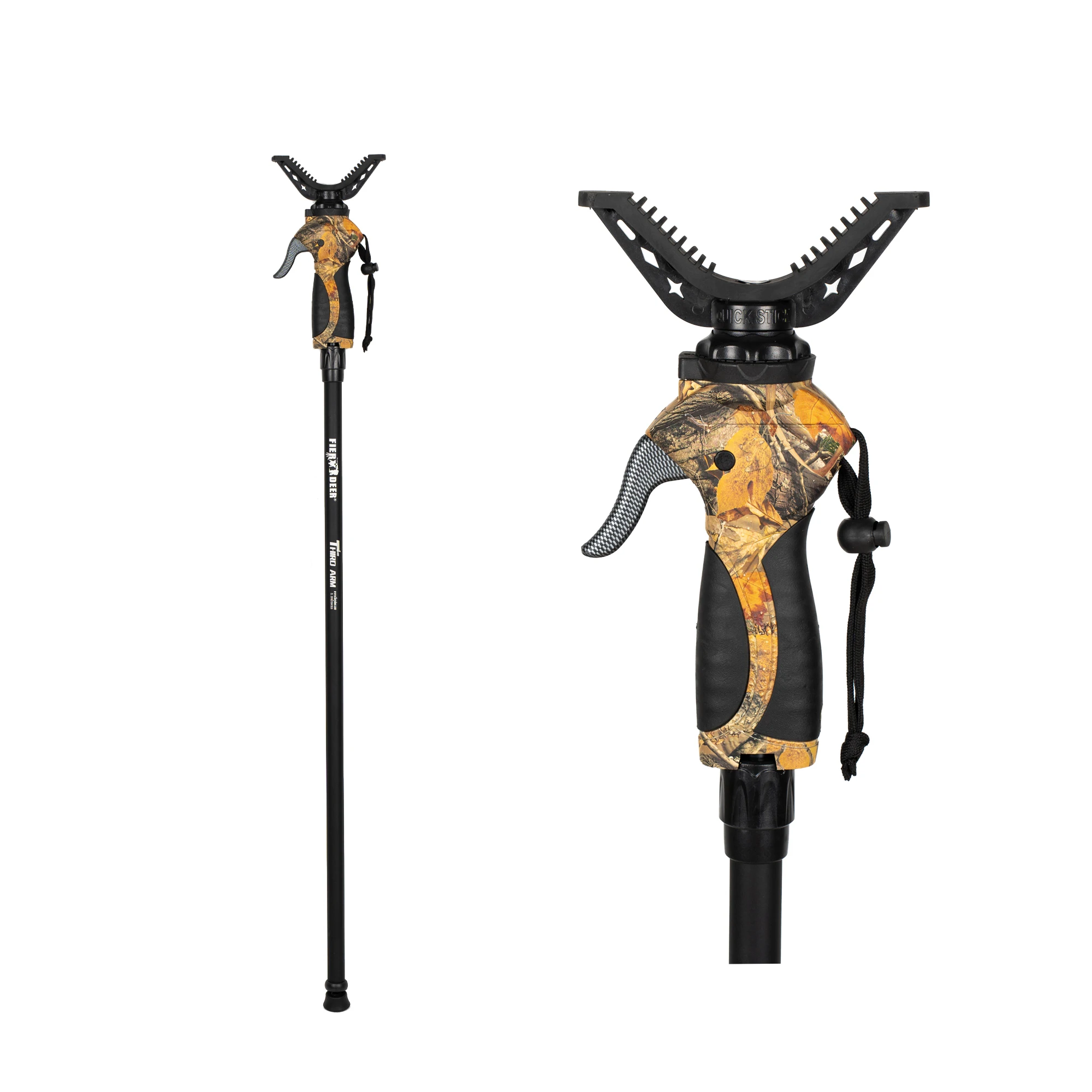 THIRD ARM Adjustable Height Hunting Monopod Camouflage Camera Shooting Stick V Yoke Shaped Head Photography Shooting for Hunting