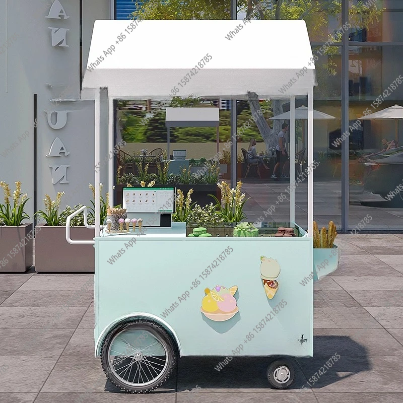Ice cream machine stall trolley, special ice cream promotion vehicle, milk tea tea yogurt display cabinet, commercial truck