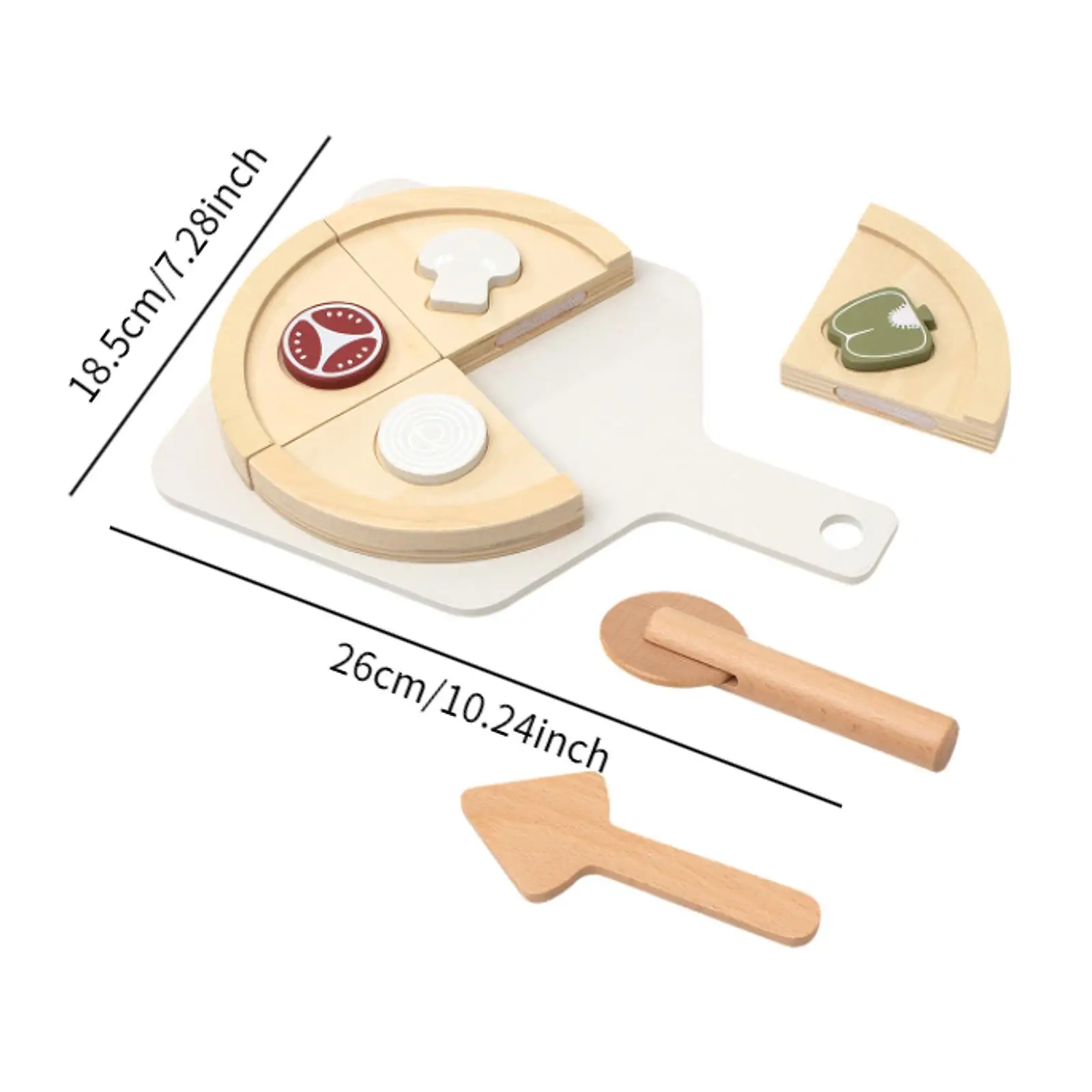 Houten pizzaspeelgoedset Rollenspel Leren speelgoed Realistisch Montessori Creatief voor kinderen Jongens Meisjes Peuters Leeftijd 3-6 jaar oud