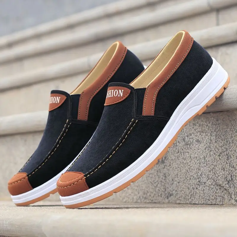 Men\'s casual board shoes, old Beijing cloth shoes, breathable, comfortable, and non slip canvas shoes, men\'s work shoes