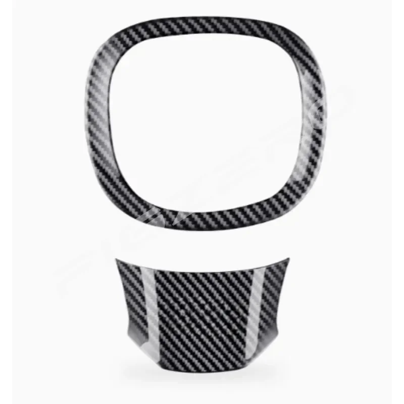 Interior Steering Wheel Ring Decorative Frame Patch Silver Carbon Fiber for Volvo XC60 XC90 S60 S90 V60 V90 2015 2016 2017-2026